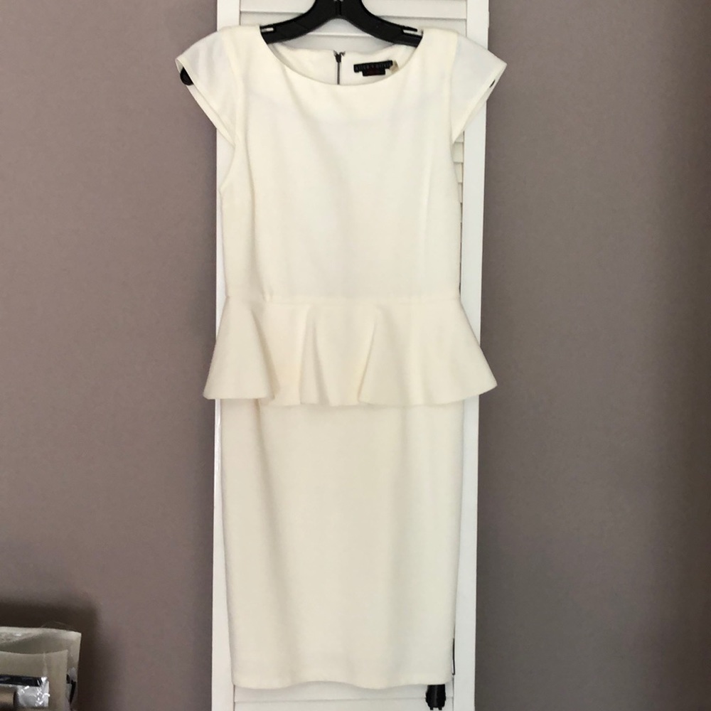 Alice and Olivia White peplum dress